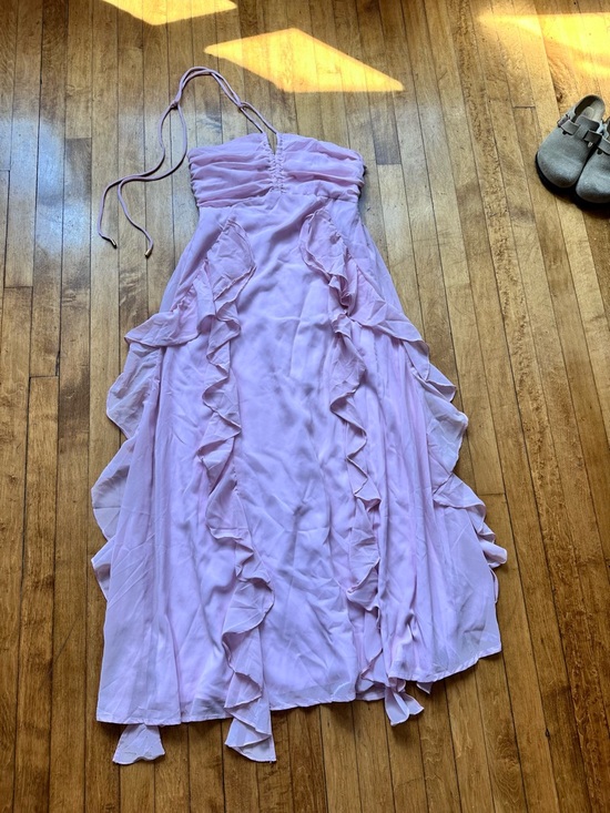 Dresses & Skirts - Light Pink Ruffle Halter Maxi Dress